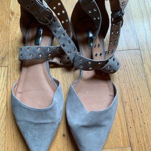 Gray suede slides size 11